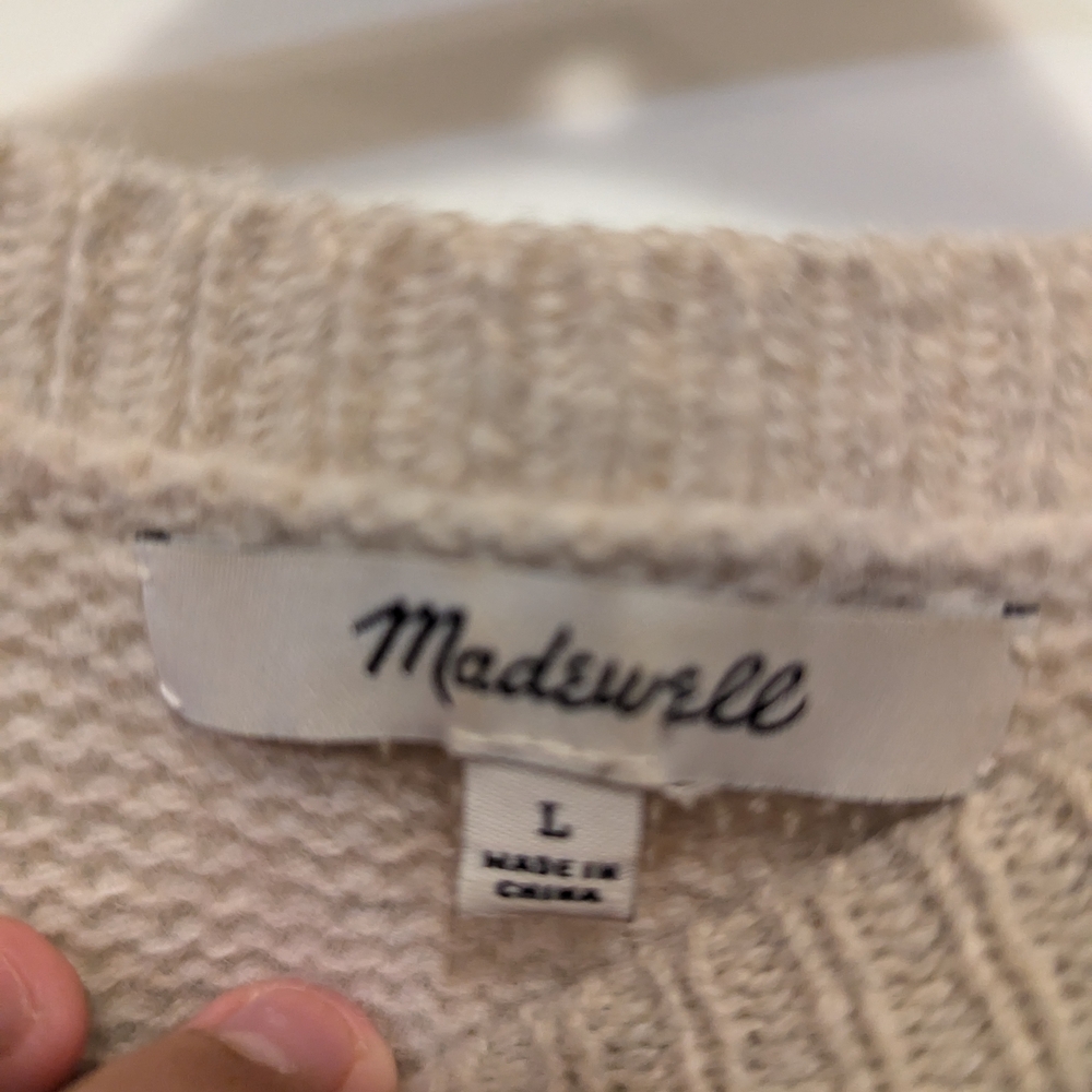 Madewell Cream Cable Knit Sweater - Picture 5 of 8
